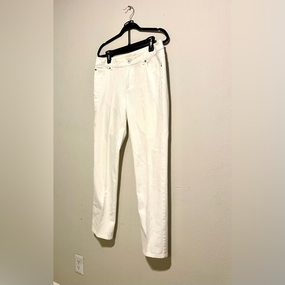 CHICO'S Platinum White Jeans Pants Cotton Stretch Size 1.5 (12) Reg Straight - Picture 2 of 6